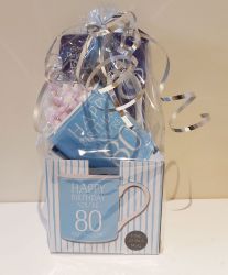 Cadbury's Hot Chocolate & 80th Blue Birthday Mug Gift Set