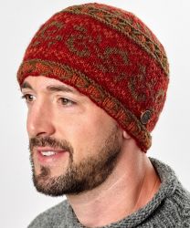 Pure Wool Alpine beanie - dark spice
