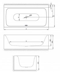 Bette Lux I Silhouette Side Rectangular Bath 180 x 90cm