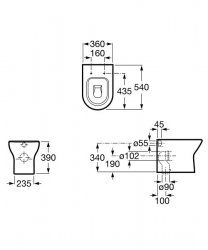Roca Debba Square Back to Wall Toilet