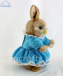 Soft Toy Dressed Girl Bunny Rabbit by Hansa (28cm) 7833