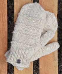 Fleece lined mittens - Ridge - Cream