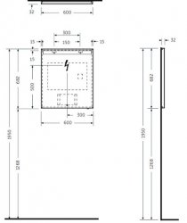 RAK Joy 60 x 68 Wall Hung Mirror
