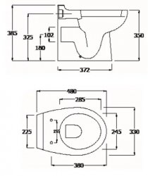 RAK Compact Junior Back To Wall Pan