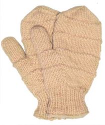 Fleece lined mittens - Ridge - Cream