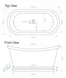 BC Designs 1500mm Patinata Copper Boat Bath