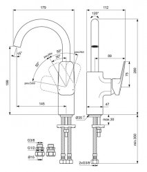 Ideal Standard Ceraplan Single Lever High Spout Basin Mixer