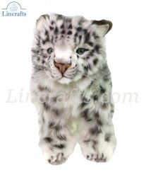 Soft Toy Snow Leopard Wildcat Stand by Hansa (34cm) 6954