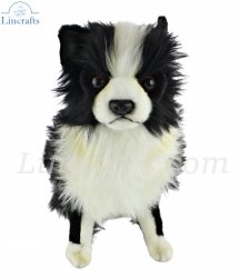 Soft Toy Dog, Black & White Chihuahua by Hansa (23cm.H) 6504