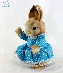Soft Toy Dressed Girl Bunny Rabbit by Hansa (28cm) 7833