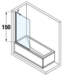 Novellini Aurora 5 Fixed Bath Screen