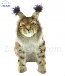 Soft Toy Eurasian Lynx Wildcat Sitting by Hansa (33cm) 8071