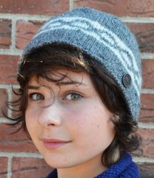Pure Wool Hand knit - classic twist beanie - mid grey
