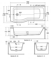 Ideal Standard Tempo Arc Idealform Plus+ Right Hand Shower Bath