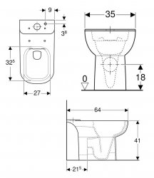 Geberit Smyle Floorstanding Rimless Close Coupled Toilet