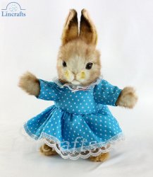Soft Toy Dressed Girl Bunny Rabbit by Hansa (28cm) 7833