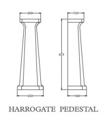 Harrogate 595mm Basin & Pedestal