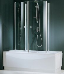 Novellini Aurora 4 - Two Folding Section Bath Screen