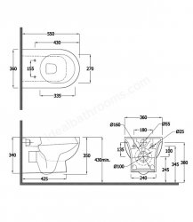 RAK Tonique Rimless Wall Hung Pan With Hidden Fixations