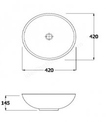 RAK Sit On Basins 42cm Diana Bowl Sit On Wash Basin