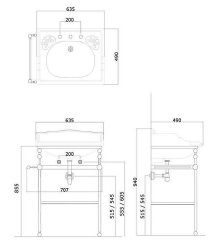 Silverdale Victorian 635mm Basin - Old English White