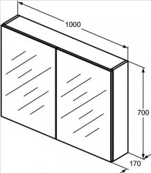 Ideal Standard 100cm Mirror Cabinet With Bottom Ambient Light