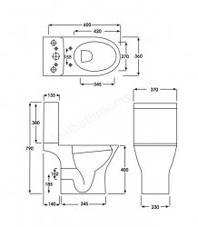 RAK Resort Mini Close Coupled Full Access Open Back WC