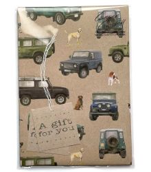 4x4 Defender Land Rover Wrapping Paper Sheets & Tags - Arty Penguin