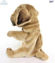 Soft Toy Pug Puppy Dog Puppet by Hansa (26cm) 8445