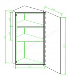 RAK Riva Single Door Corner Cabinet - Stainless Steel