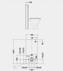 RAK Ecofix White Obelisk Cistern Cabinet For Back To Wall Pan