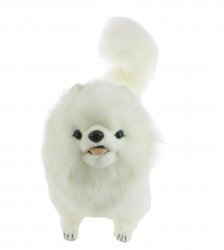 Soft Toy White Pomeranian Dog by Hansa(49cm.L) 7324