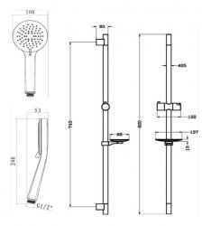 Marflow Round Shower Slider Rail Kit