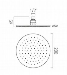 Vado Nebula 200mm Single Function Round Shower Head - Chrome