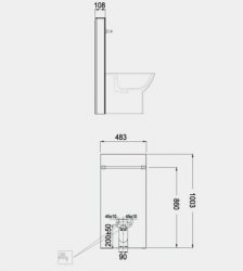 RAK Ecofix Black Obelisk Cabinet Cistern For Back To Wall Bidet
