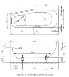 Bette Bambino Rectangular Bath 157 x 70cm (Left Hand)