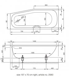 Bette Bambino Rectangular Bath 157 x 65cm (Left Hand)