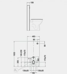 RAK Ecofix Black Obelisk Cistern Cabinet For Back To Wall Pan