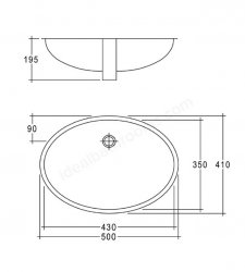 RAK Under Counter Basins 50cm Rosa Under Counter Wash Basin
