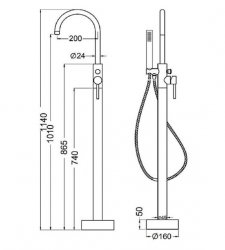 RAK Prima Tech Freestanding Bath Shower Mixer