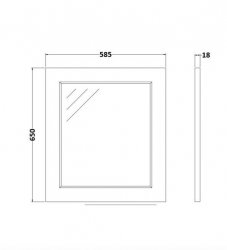RAK Washington 600mm Flat Grey Mirror