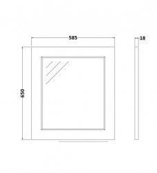 RAK Washington 600mm Flat White Mirror