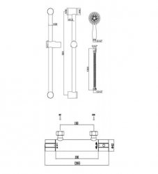 RAK Cool Touch Round Thermostatic Shower Valve with Slide Rail Kit