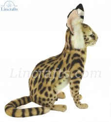 Soft Toy Serval Cat Sitting by Hansa (26cm) 8040