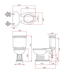 Silverdale Belgravia Close Coupled Toilet - White