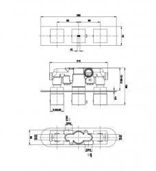RAK Feeling Thermostatic 2 Outlet 3 Handle Black Square Shower Valve