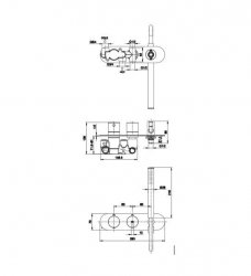 RAK Feeling Thermostatic 2 Outlet 2 Handle Grey Round Shower Valve Including Shower Kit