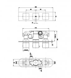 RAK Feeling Thermostatic 2 Outlet 3 Handle Grey Square Shower Valve