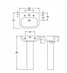 RAK Tonique 45cm 1 Tap Hole Basin