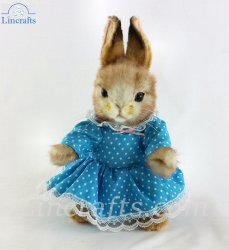 Soft Toy Dressed Girl Bunny Rabbit by Hansa (28cm) 7833
